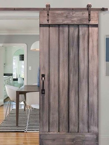 Puerta corredera tipo Granero Gris tablas