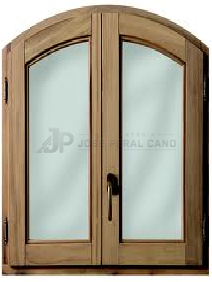 Ventana europea de Iroko sin contraventana en arco