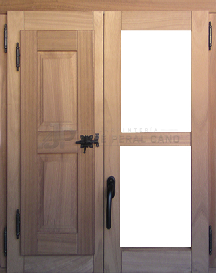 Ventana Europea de Iroko con contraventana