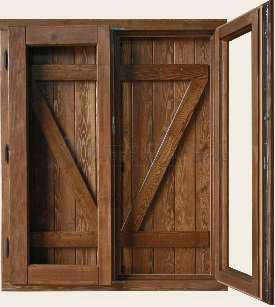 ventana madera 2 hojas con contraventanas en zeta