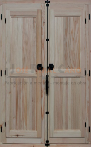 Ventana barata tradicional de pino dos hojas contraventana dos tableros iguales