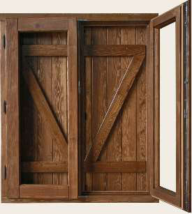ventana madera 2 hojas con contraventanas en zeta